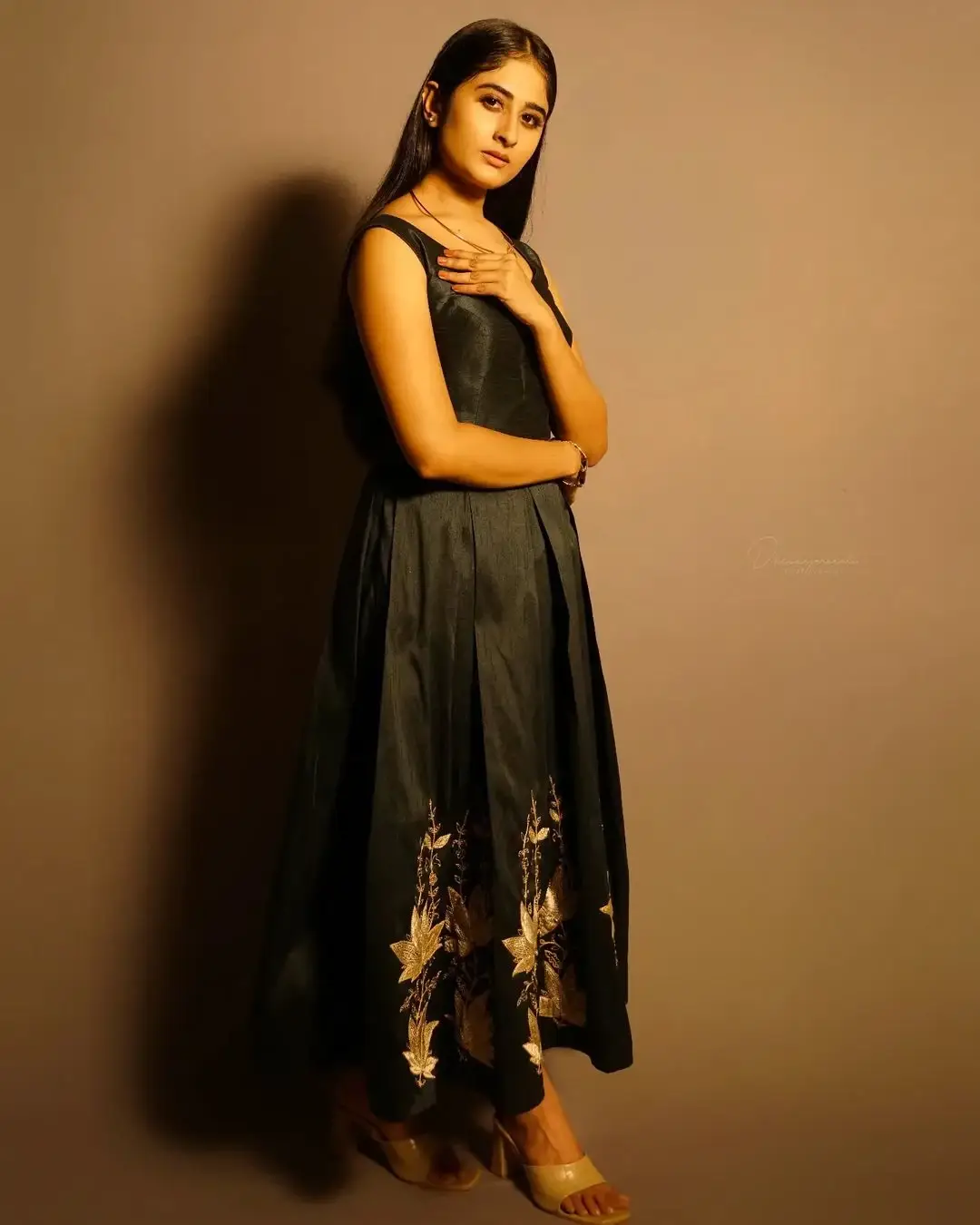 Zee Telugu TV Actress krishna Priya Nair in Black Dress